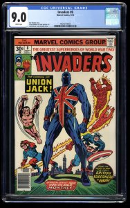 Invaders #8 CGC VF/NM 9.0 White Pages 1st Appearance Union Jack!