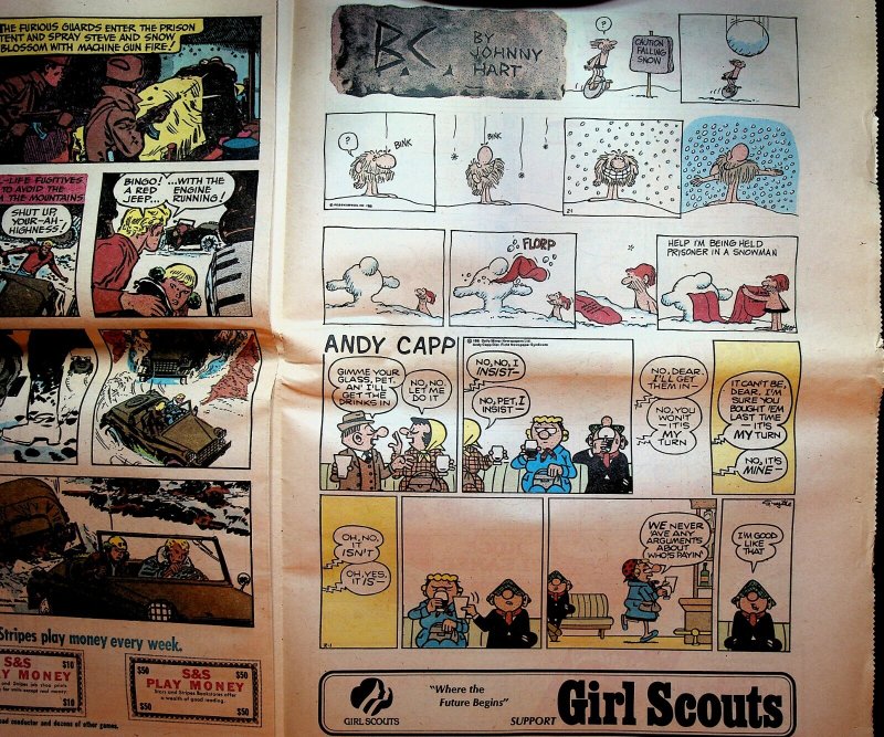 Stars & Stripes Sunday Comics Section February 1 1981 Beetle Bailey
