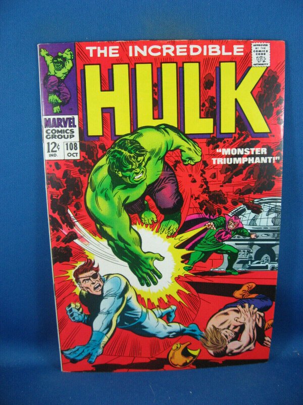 THE INCREDIBLE HULK 108  VF 1968 NICK FURY