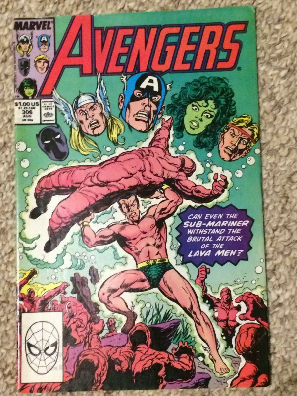 Avengers #306 Sub-Mariner Lava Men Thor Captain America Marvel VF+ 1989