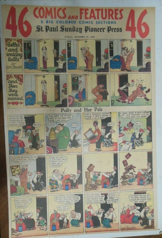 Polly and Her Pals Sunday by Cliff Sterrett from 12/27/1936 Full Page !