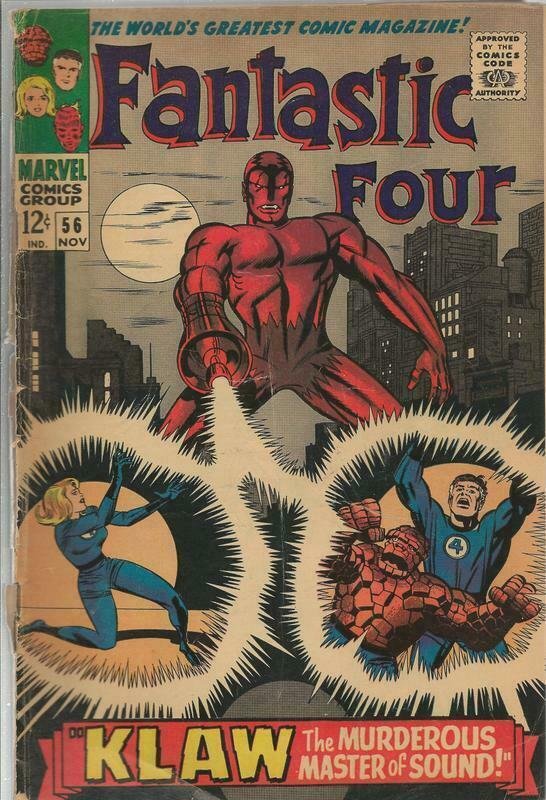 Fantastic Four #56 ORIGINAL Vintage 1965 Marvel Comics 2nd App Klaw 