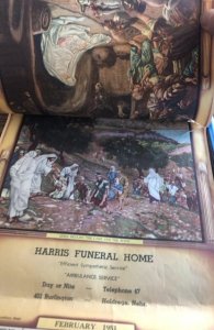 1951 Harris Funeral Home,Holdrege,Neb,6p.Biblical scene