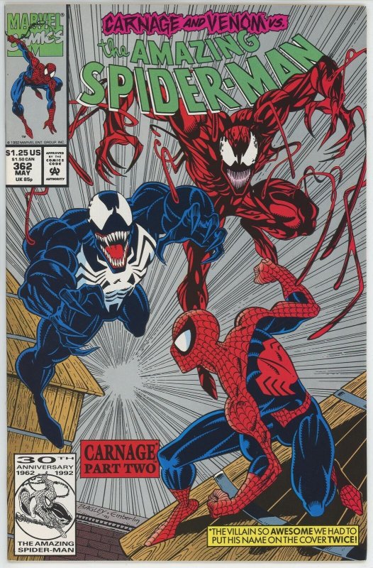 Amazing Spider Man #362 (1963) - 8.0 VF *Venom/Carnage* 2nd Print Silver