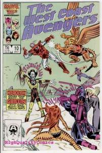 WEST COAST AVENGERS #10, NM+, Griffen ,Iron Man,Thing, 1985 1986 more in store