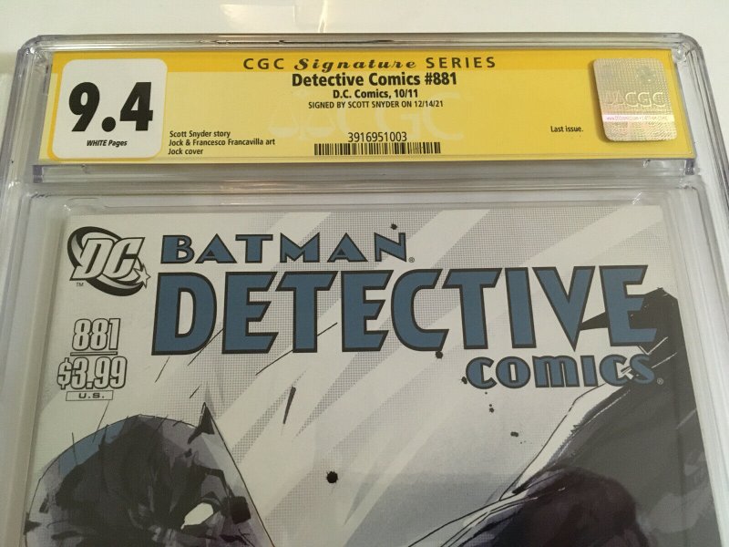 FINAL VOLUME 1 ISSUE Detective Comics Batman #881 CGC 9.4 NM SIGNED Black Mirror