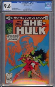 SAVAGE SHE-HULK #10 CGC 9.6 MIKE VOSBERG & FRANK SPRINGER WHITE PAGES