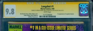 Longshot 1 CGC 9.8 SS WH 3x Signed by Arthur Adams Whilce Portacio Ann Nocenti 