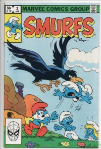 SMURFS #2, NM-, Peyo, Papa, Smurfette, Gargamel, Blue, 1982