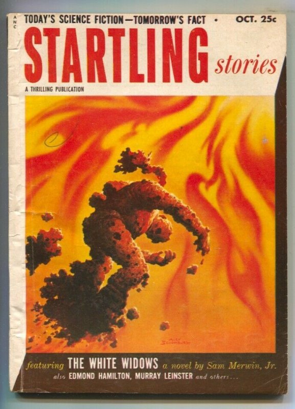 Startling Stories-10/1953-Murray Leinster-Edmond Hamilton-Exploding man cover...