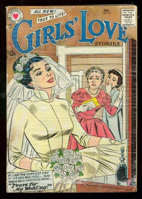 GIRLS LOVE STORIES #51 1957-DC ROMANCE-BRIDE COVER FR/G