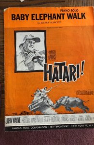 Baby elephant walk sheet music from Hatari John Wayne movie 1961