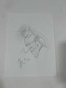 Mark Kidwell Original Art Sketch Demon Zombie 8.5x11 Paper Pencils