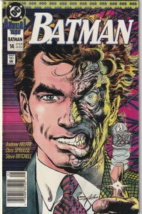 Batman Annual # 14 Newsstand Cover NM DC 1990 Origin Of Two-Face Neal Adams [Y2]