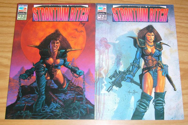 Strontium Bitch #1-2 VF/NM complete series - bad girl vampire bounty hunter set