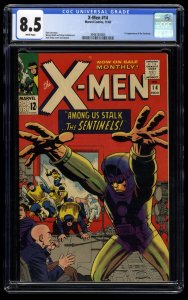 X-Men #14 CGC VF+ 8.5 White Pages 1st Appearance Sentinels!