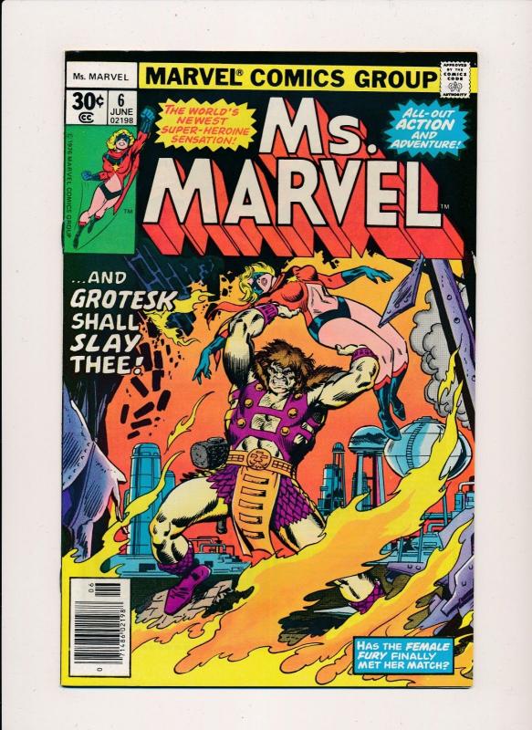 Marvel Comics Ms. Marvel  #6 GROTESK  1977 VERY FINE (HX789)