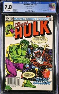 Marvel Comics The Incredible Hulk #271 CGC 7.0 1st Appearance of Rocket Raccoon