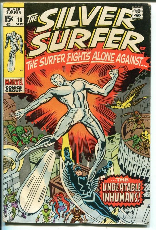 Silver Surfer #18 1970-Marvel-last issue-Inhumans-Jack Kirby art-GOOD+