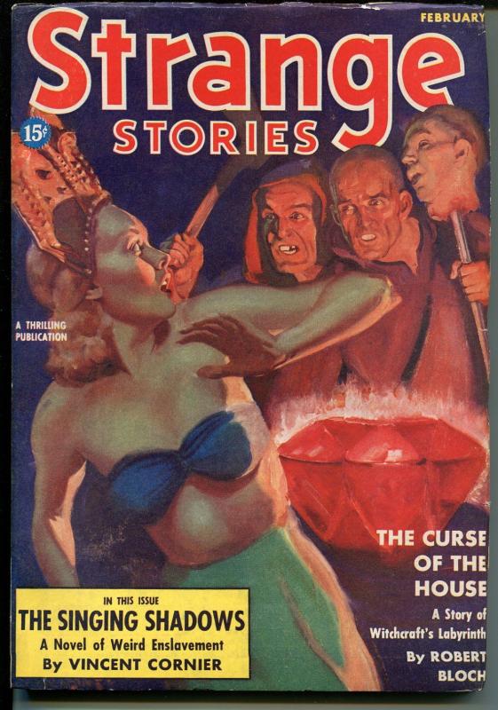 Strange Stories 2/1939-Thrilling-1st issue-weird menace-decapitaion-pulp-VF