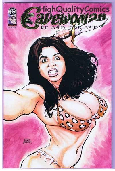 CAVEWOMAN HE SAID SHE SAID, VF+, Limited Gold Foil, Budd Root, 2003, COA