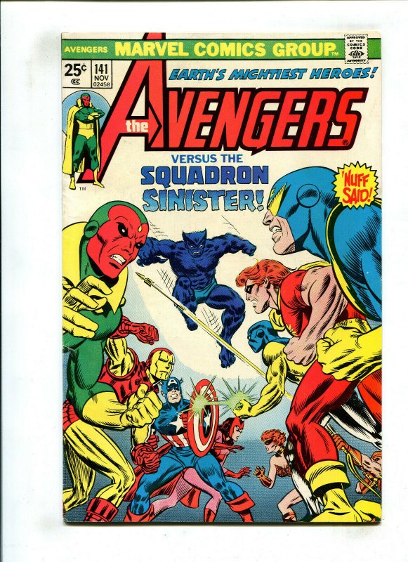 AVENGERS #141 (6.5) SQUADRON SUPREME APP, PEREZ ART, NEWSSTAND!! 1975