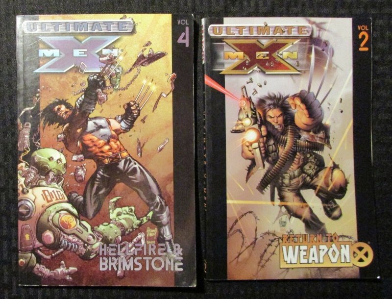 2002/03 ULTIMATE X-MEN v.2 2nd & v.4 1st SC FN-/FN LOT of 2 Weapon X