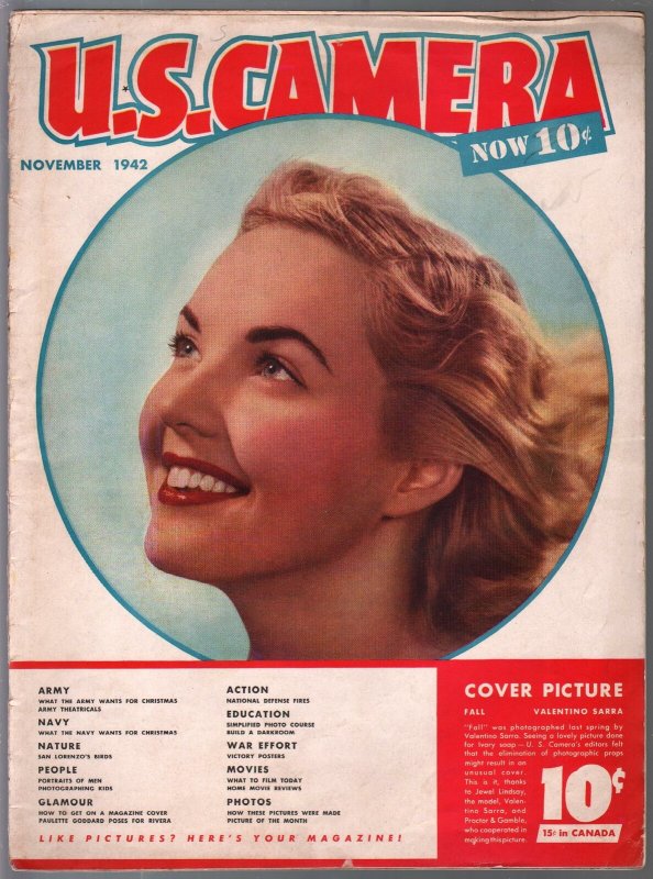 U.S. Camera 11/1942-Jewel Lindsay cover-cheesecake-glamour-WWII era-VG