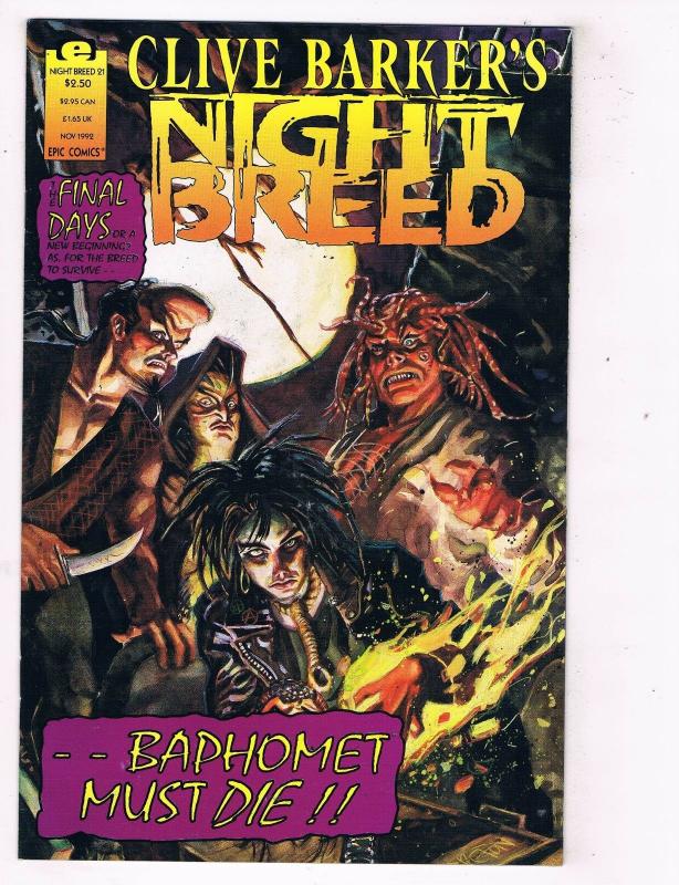 Clive Barkers Night Breed #21 VF Epic Comics Comic Book Horror DE47 AD33