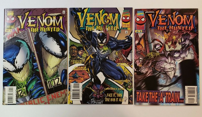 Venom: The Hunted #1-3 Complete Set Marvel Comics 1996 VF/NM