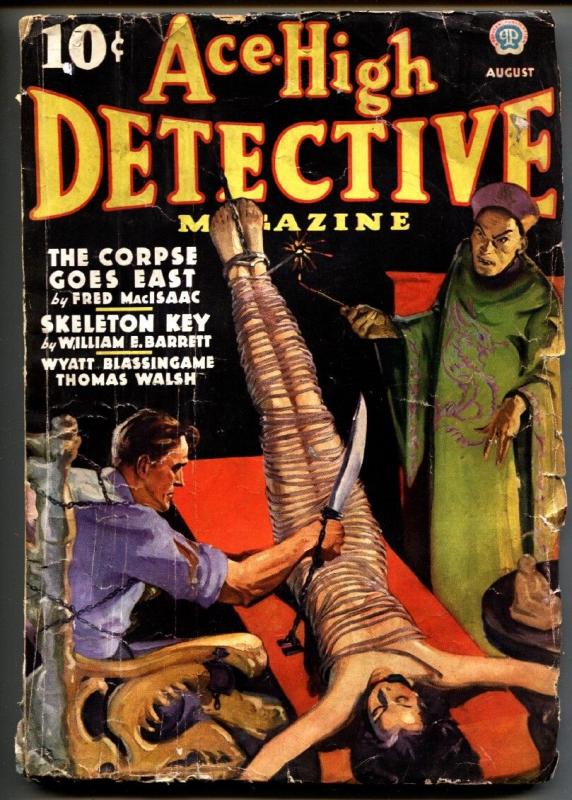 Ace-High Detective August 1936-First issue!-Rare weird menace pulp magazine