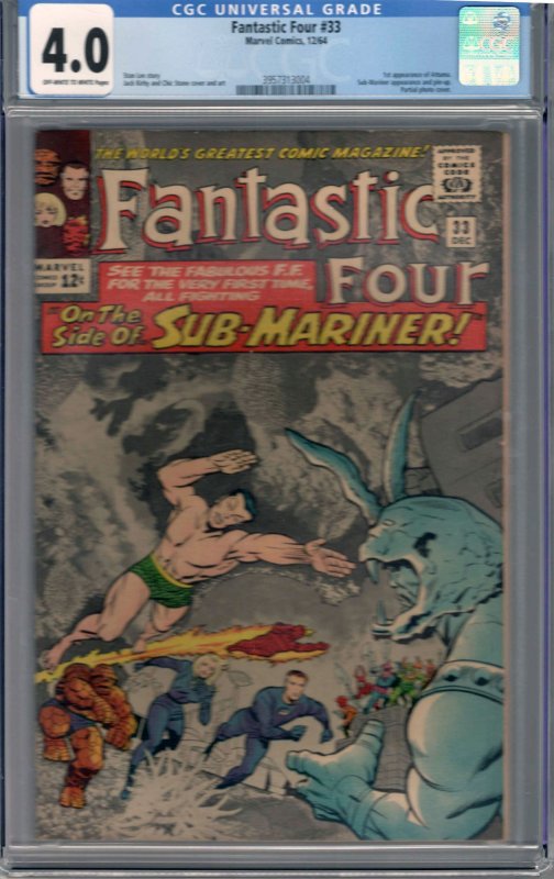 Fantastic Four #33 (1964) CGC Universal Grade 4.0