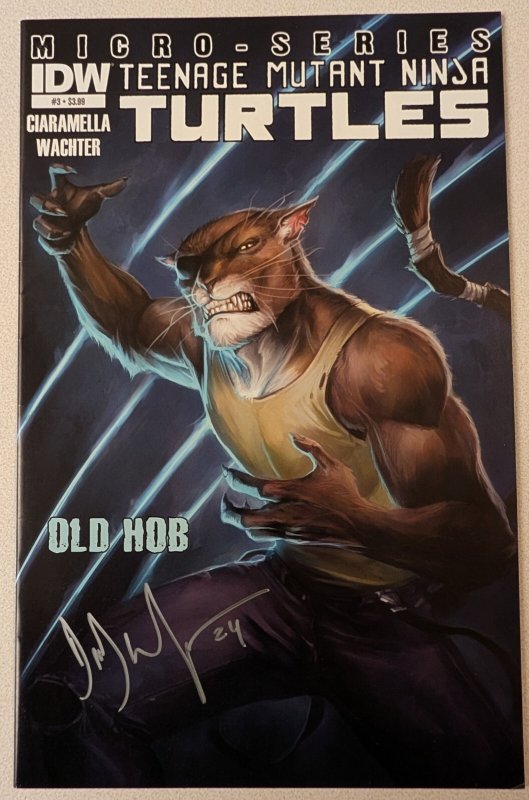 TEENAGE MUTANT NINJA TURTLES MICRO SERIES # 3 VF OLD HOB SIGNED BY DAVE WACHTER