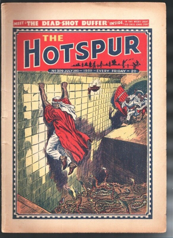 Hotspur #309 7/29/1939-D.C. Thompson-Arab snake torture cover-British story p...
