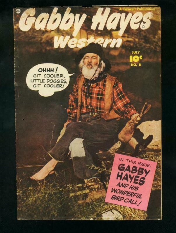 GABBY HAYES #8-1949 JUNE-FAWCETT WESTERN PHOTO COVER-VG minus condition VG-