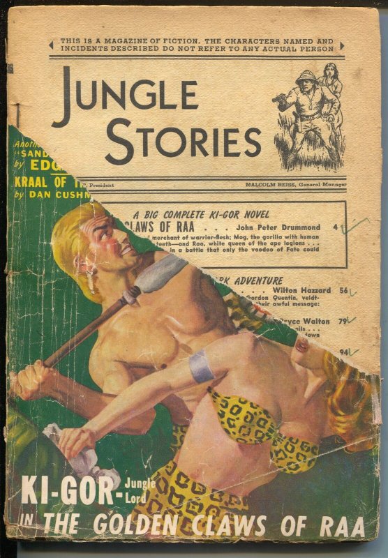 Jungle Stories Fall 1948-Fiction House- Ki-gor novel-pulp jungle fun-FR