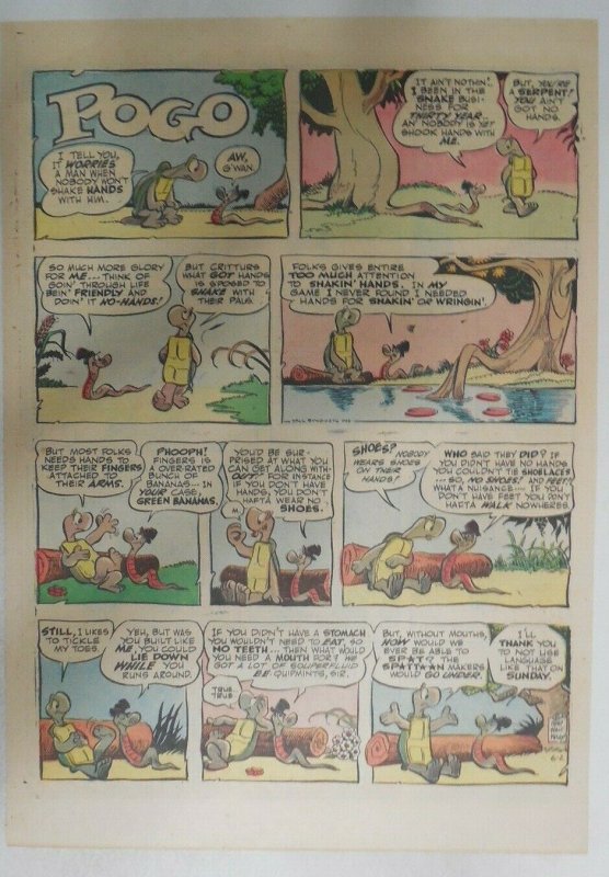 Pogo Sunday Page by Walt Kelly from 6/2/1957 Tabloid Size: 11 x 15 inches