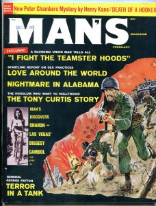 Man's Magazine February1962- TONY CURTIS- George Patton- Freedom Riders