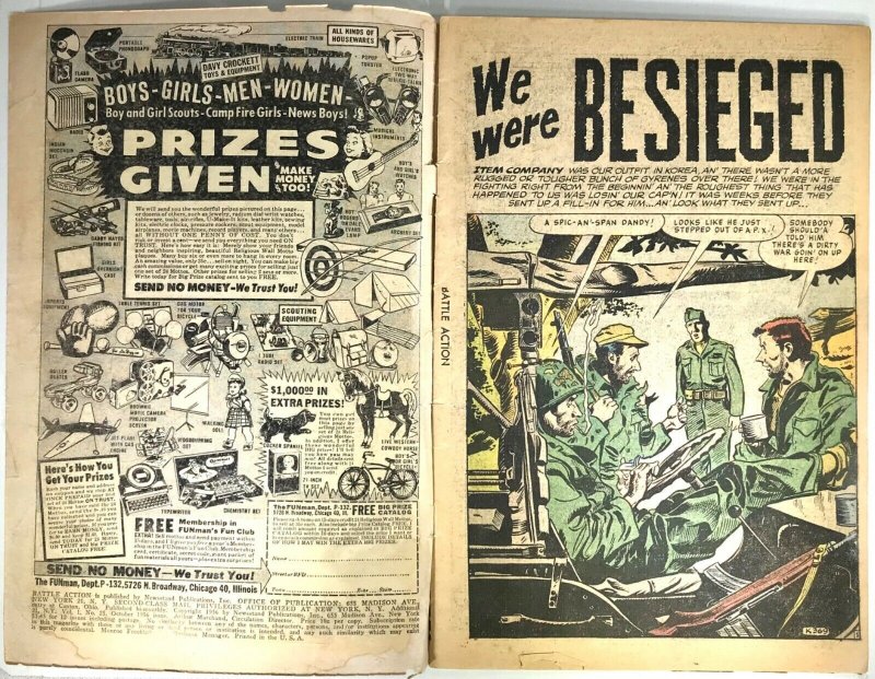 BATTLE ACTION Comic Issue 25 — Silver Age War — 1956 Atlas Comics — Good See Pic