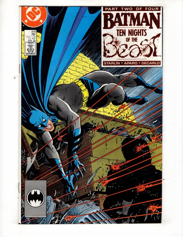 Batman #418 (1988)  TEN NIGHTS OF THE BEAST Mike Zeck Cover   / ID#120