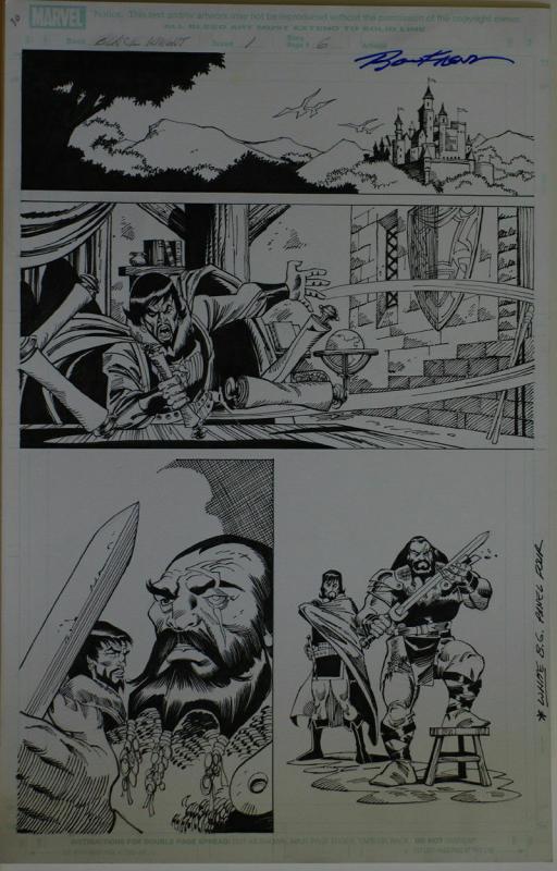 RON FRENZ / SAL BUSCEMA original art, BLACK KNIGHT #1 pg 6, 2010, 11x17, Warrior
