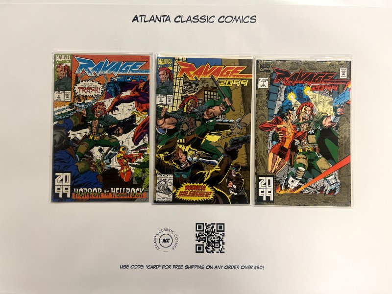 3 Ravage 2099 Marvel Comic Books #1 2 3 Defenders  Avengers Spiderman 65 JS6