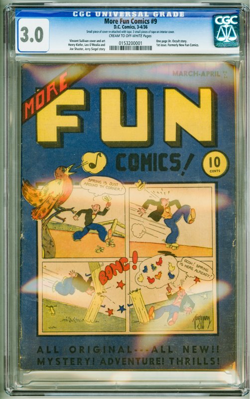 More Fun Comics #9 (1936) CGC 3.0! SEE DESCRIPTION