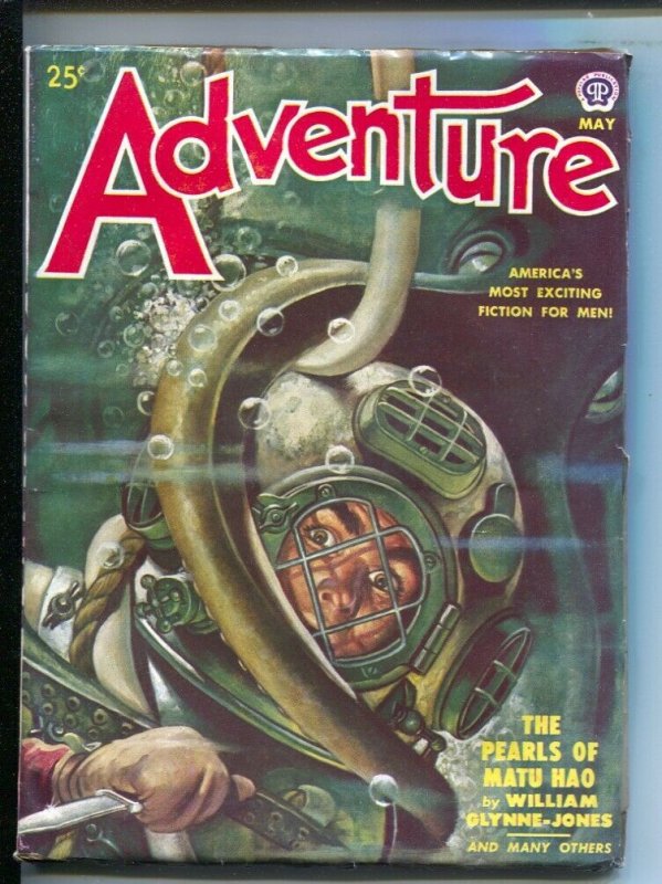 Adventure 5/1950-Popular-Rafael DeSoto cover-Hardboiled pulp thrills by Jim K... 