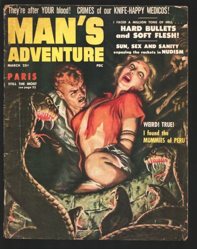 Man's Adventure5/1958-Bound Blonde babe cover-Sensationalism-cheesecake-Syd S...
