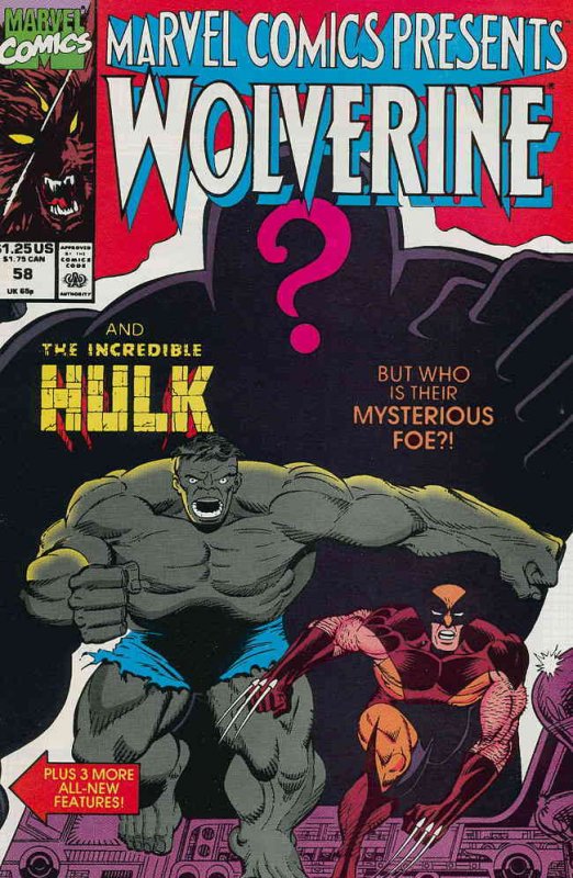 Marvel Comics Presents #58 VF ; Marvel | Wolverine Hulk
