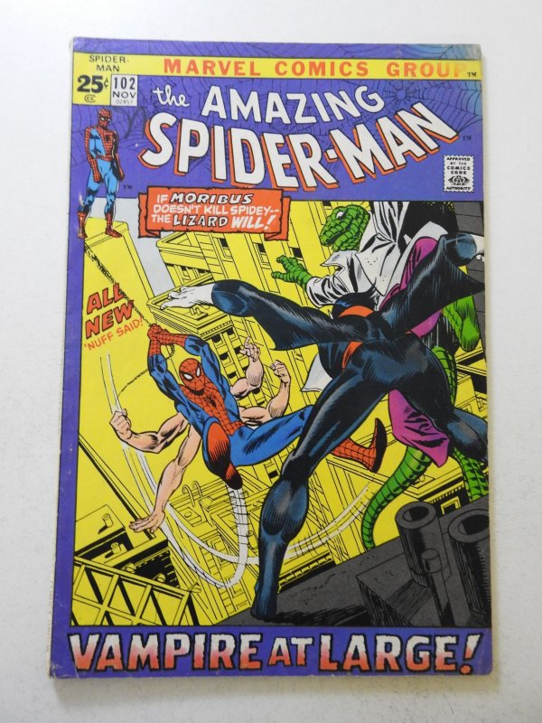 The Amazing Spider-Man #102 (1971) GD/VG Condition ink fc, 1 1/2 in spine split