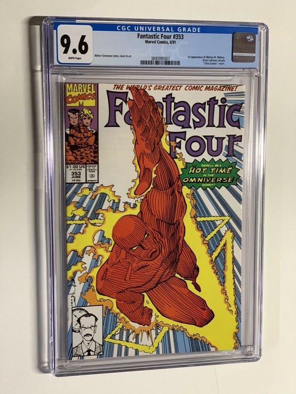 fantastic four 353 CGC 9.6 white pages Marvel 1991 1st Moebius