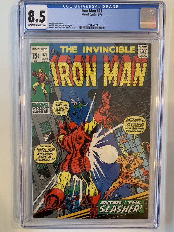 Iron Man #41 CGC 8.5 - 'App..the..SLASHER.!, George Tuska Cover & Art!!