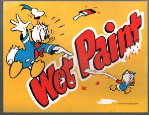 Wet Paint Poster-Donald Duck-Disney World 1987-unused-unique item-VF 